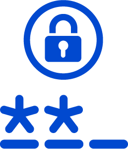 login icon with lock and partially completed password entry